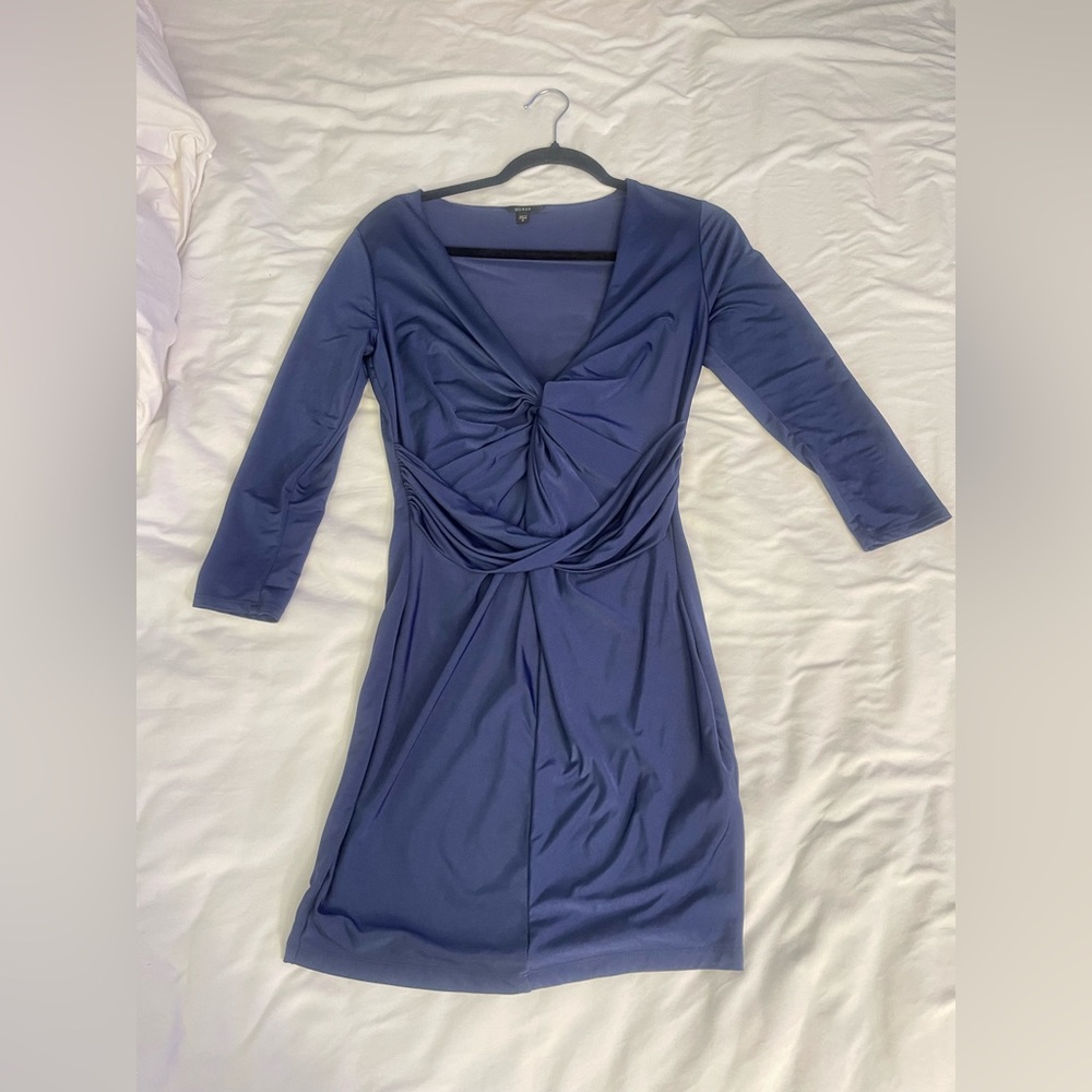 Royal blue long sleeve satin guess dress